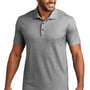 Port Authority Mens Fine Pique Moisture Wicking Short Sleeve Polo Shirt - Heather Charcoal Grey