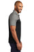 Port Authority Mens Fine Pique Blocked Short Sleeve Polo Shirt Deep Black/Heather Charcoal Grey Side