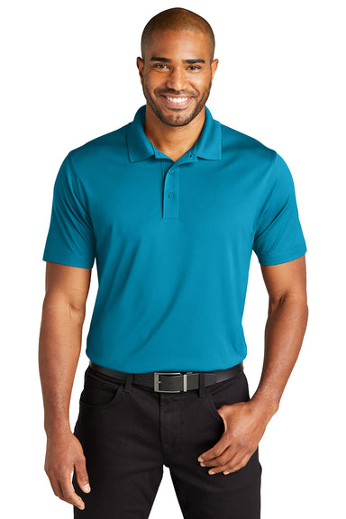 Port Authority K863 Mens C-Free Performance Moisture Wicking Short Sleeve Polo Shirt Parcel Blue Front