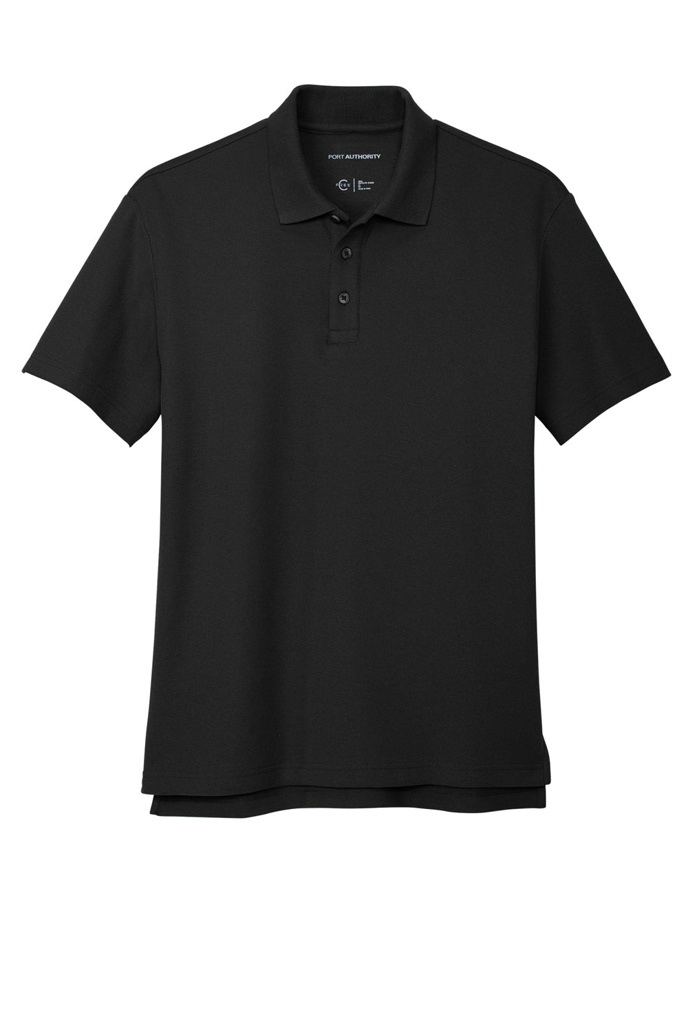Port Authority K867 Mens C-FREE Pique Short Sleeve Polo Shirt Black Flat Front