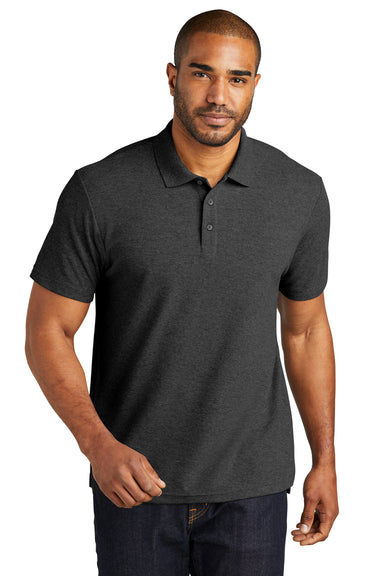 Port Authority K867 Mens C-FREE Pique Short Sleeve Polo Shirt Heather Charcoal Grey Front