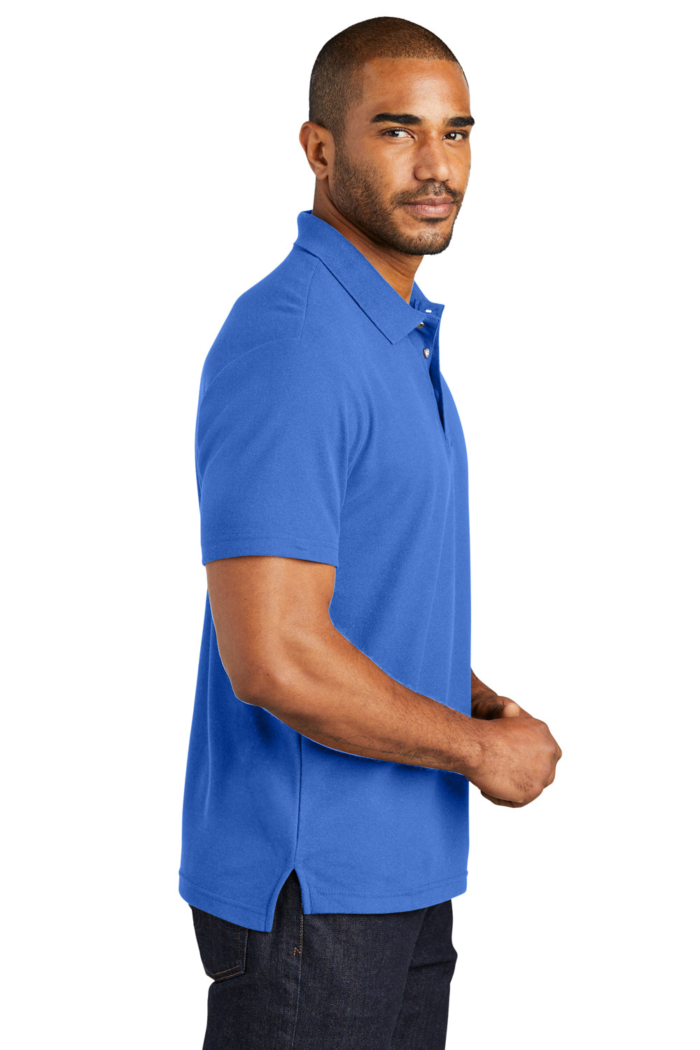 Port Authority K867 Mens C-FREE Pique Short Sleeve Polo Shirt True Blue Side