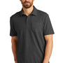 Port Authority Mens C-FREE Pique Short Sleeve Polo Shirt w/ Pocket - Heather Charcoal Grey