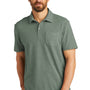 Port Authority Mens C-FREE Pique Short Sleeve Polo Shirt w/ Pocket - Heather Dark Green