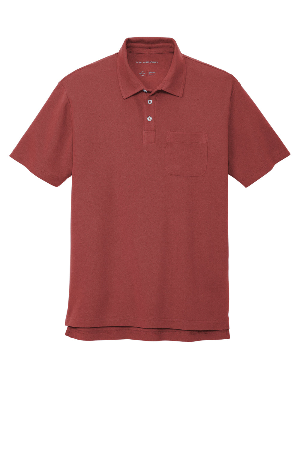 Port Authority K868 Mens C-FREE Pique Short Sleeve Polo Shirt w/ Pocket Garnet Red Flat Front