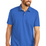 Port Authority Mens C-FREE Pique Short Sleeve Polo Shirt w/ Pocket - True Blue