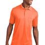 Port & Company Mens Core Stain Resistant Short Sleeve Polo Shirt w/ Pocket - Safety Orange