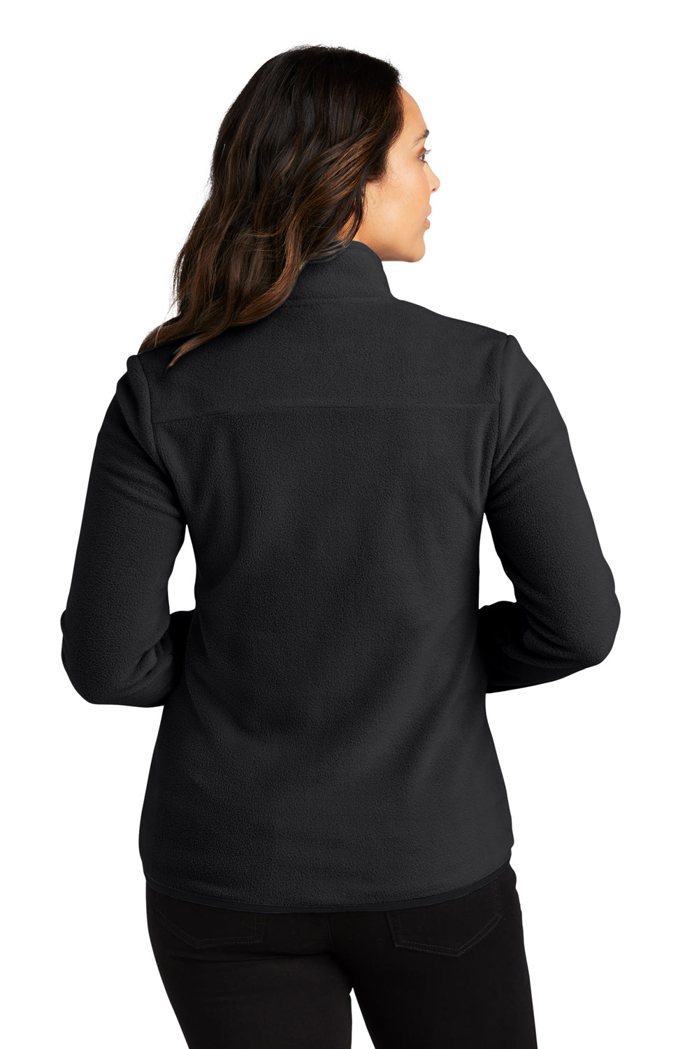 Port Authority L110 Womens Connection Fleece Full Zip Jacket Deep Black Back