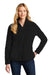 Port Authority Womens Cozy Full Zip Fleece Jacket Black Front