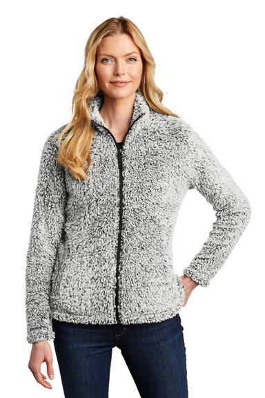 Port Authority Womens Cozy Full Zip Fleece Jacket Heather Grey Front