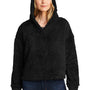 Port Authority Womens Cozy Sherpa Fleece Hooded Sweatshirt Hoodie - Black