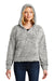 Port Authority Womens Cozy Fleece Hooded Sweatshirt Hoodie Heather Grey Front