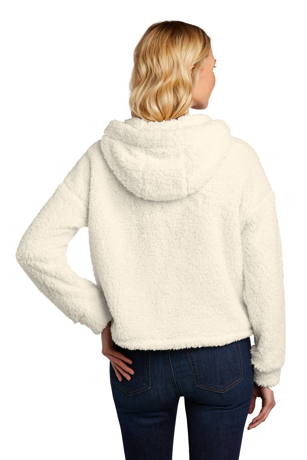 Port Authority Womens Cozy Fleece Hooded Sweatshirt Hoodie Marshmallow Side