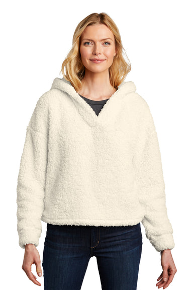 Port Authority Womens Cozy Fleece Hooded Sweatshirt Hoodie Marshmallow Front