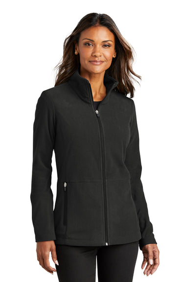 Port Authority L151 Womens Accord Microfleece Full Zip Jacket Black Front