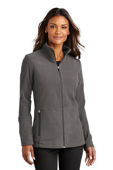 Port Authority L151 Womens Accord Microfleece Full Zip Jacket Pewter Grey Front