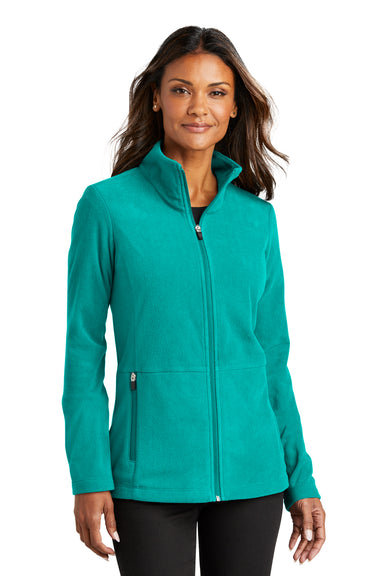 Port Authority L151 Womens Accord Microfleece Full Zip Jacket Teal Blue Front