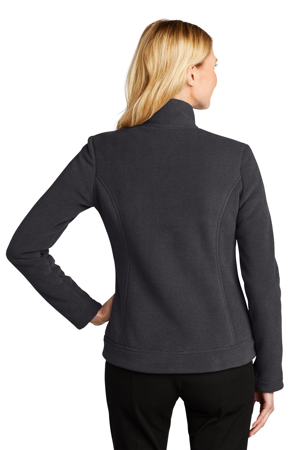 Port Authority Womens Ultra Warm Brushed Fleece Full Zip Jacket Graphite Grey/Deep Black Side