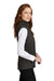 Port Authority Womens Sweater Fleece Full Zip Vest Heather Black Side