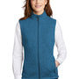 Port Authority Womens Sweater Fleece Full Zip Vest - Heather Medium Blue