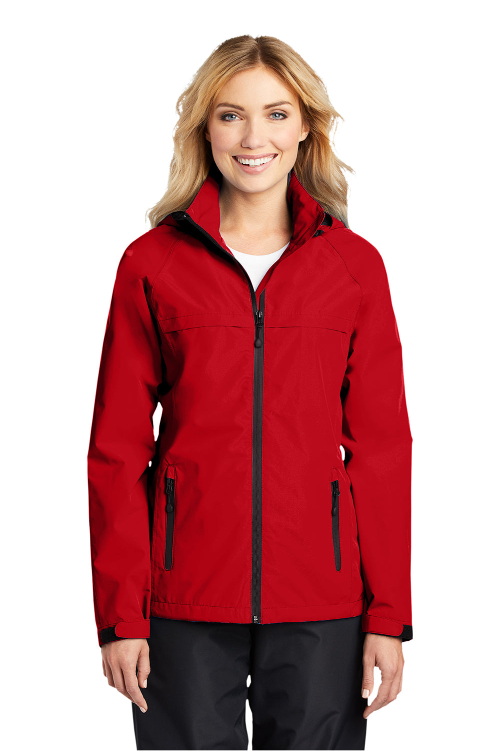 Port Authority L333 Womens Torrent Waterproof Full Zip Hooded Jacket Deep Red Front