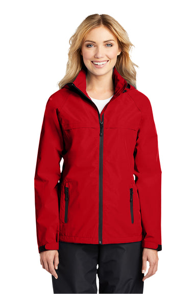 Port Authority L333 Womens Torrent Waterproof Full Zip Hooded Jacket Deep Red Front