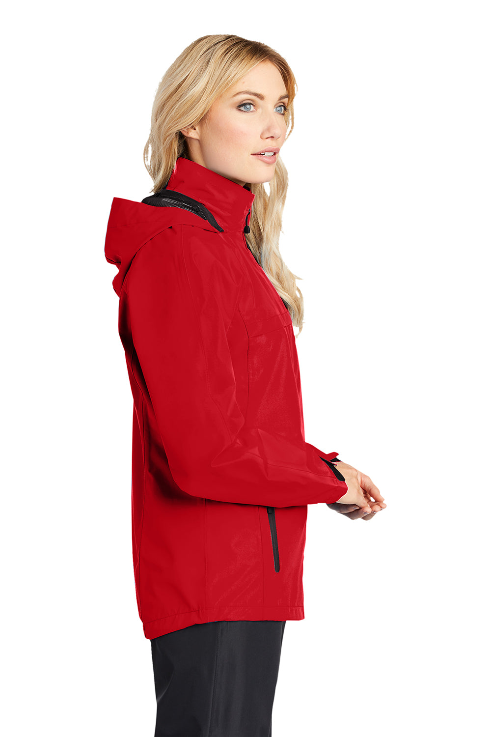 Port Authority L333 Womens Torrent Waterproof Full Zip Hooded Jacket Deep Red SIde