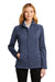 Port Authority Womens Stream Full Zip Jacket Heather Dress Blue Navy Front