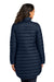 Port Authority L365 Womens Horizon Full Zip Long Puffy Jacket Dress Navy Blue Back