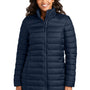 Port Authority Womens Horizon Water Resistant Full Zip Long Puffy Jacket - Dress Navy Blue - NEW