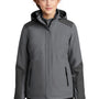Port Authority Womens Tech Windproof & Waterproof Full Zip Hooded Jacket - Shadow Grey/Storm Grey