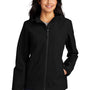 Port Authority Womens Tech Wind & Water Resistant Full Zip Hooded Rain Jacket - Deep Black