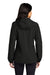 Port Authority Womens Essential Full Zip Hooded Rain Jacket Deep Black Side