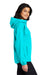Port Authority Womens Essential Full Zip Hooded Rain Jacket Light Cyan Blue Side