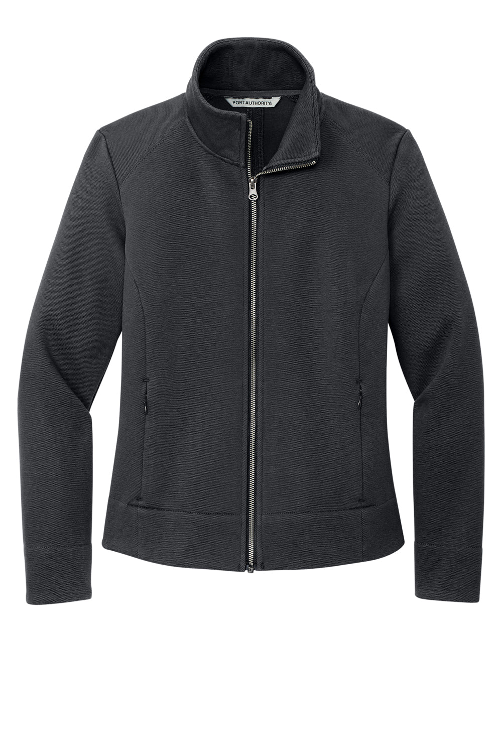 Port Authority L422 Womens Network Fleece Full Zip Jacket Charcoal Grey Flat Front