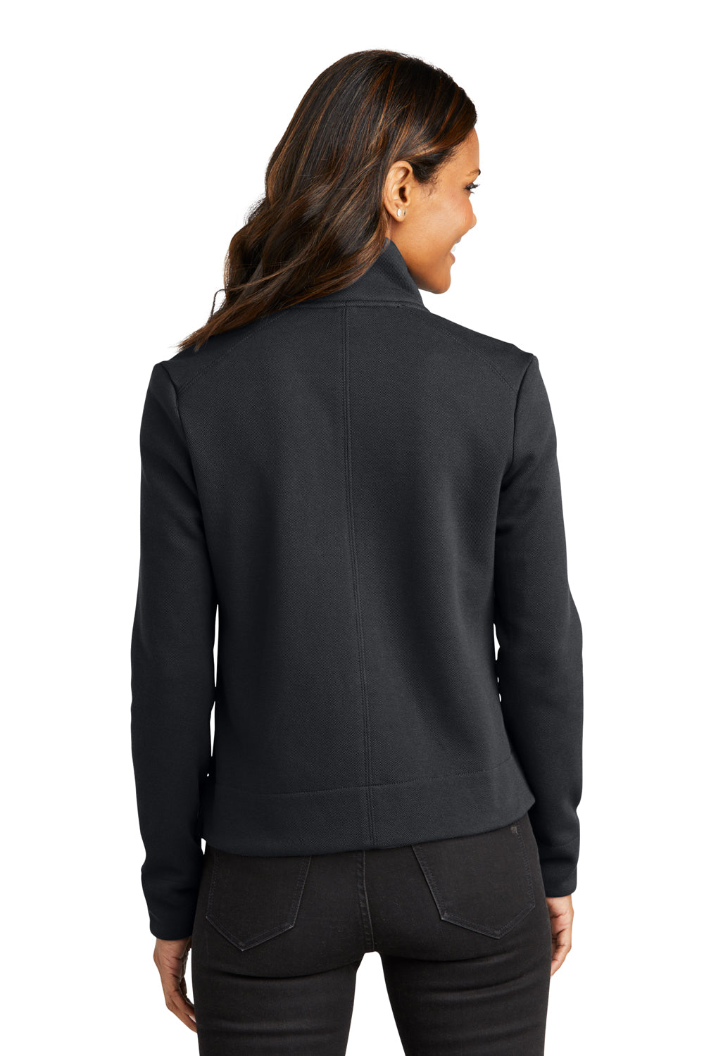 Port Authority L422 Womens Network Fleece Full Zip Jacket Charcoal Grey Back