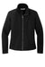 Port Authority L422 Womens Network Fleece Full Zip Jacket Deep Black Flat Front