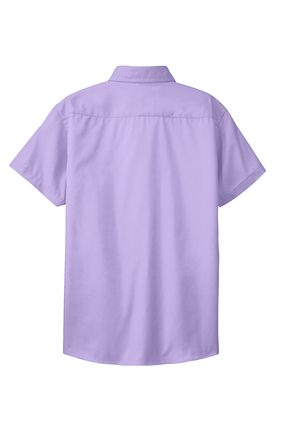 Port Authority L508 Womens Easy Care Wrinkle Resistant Short Sleeve Button Down Shirt Bright Lavender Purple Flat Back
