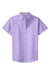 Port Authority L508 Womens Easy Care Wrinkle Resistant Short Sleeve Button Down Shirt Bright Lavender Purple Flat Front