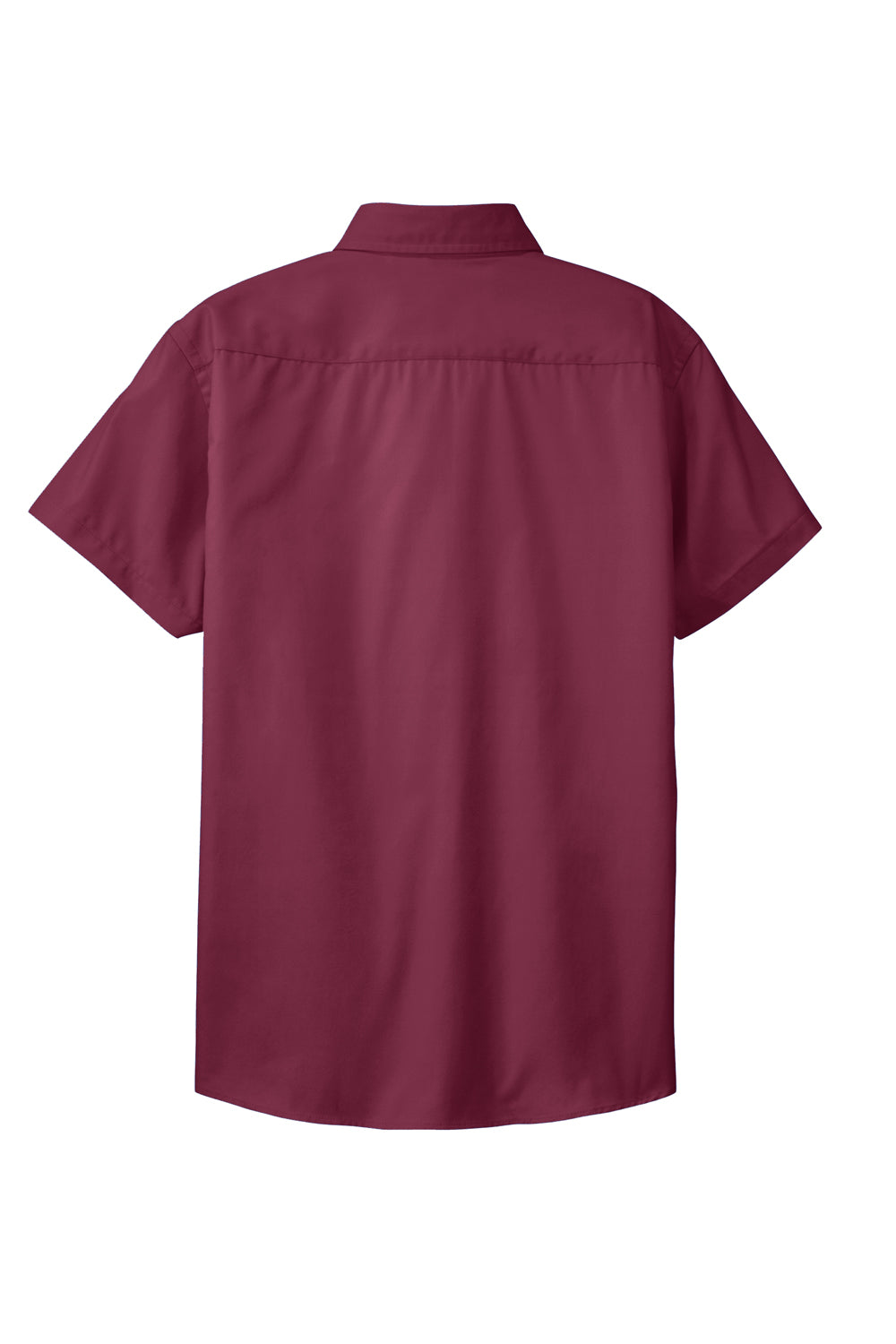 Port Authority L508 Womens Easy Care Wrinkle Resistant Short Sleeve Button Down Shirt Burgundy Flat Back