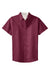 Port Authority L508 Womens Easy Care Wrinkle Resistant Short Sleeve Button Down Shirt Burgundy Flat Front