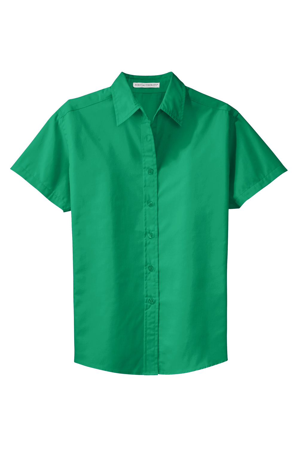 Port Authority L508 Womens Easy Care Wrinkle Resistant Short Sleeve Button Down Shirt Court Green Flat Front