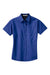 Port Authority L508 Womens Easy Care Wrinkle Resistant Short Sleeve Button Down Shirt Royal Blue Flat Front