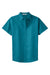 Port Authority L508 Womens Easy Care Wrinkle Resistant Short Sleeve Button Down Shirt Teal Green Flat Front