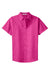 Port Authority L508 Womens Easy Care Wrinkle Resistant Short Sleeve Button Down Shirt Tropical Pink Flat Front