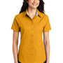 Port Authority Womens Easy Care Wrinkle Resistant Short Sleeve Button Down Shirt - Athletic Gold - Closeout