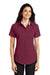 Port Authority L508 Womens Easy Care Wrinkle Resistant Short Sleeve Button Down Shirt Burgundy Front