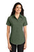 Port Authority L508 Womens Easy Care Wrinkle Resistant Short Sleeve Button Down Shirt Clover Green Front