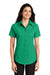 Port Authority L508 Womens Easy Care Wrinkle Resistant Short Sleeve Button Down Shirt Court Green Front