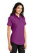 Port Authority L508 Womens Easy Care Wrinkle Resistant Short Sleeve Button Down Shirt Deep Berry Purple 3Q
